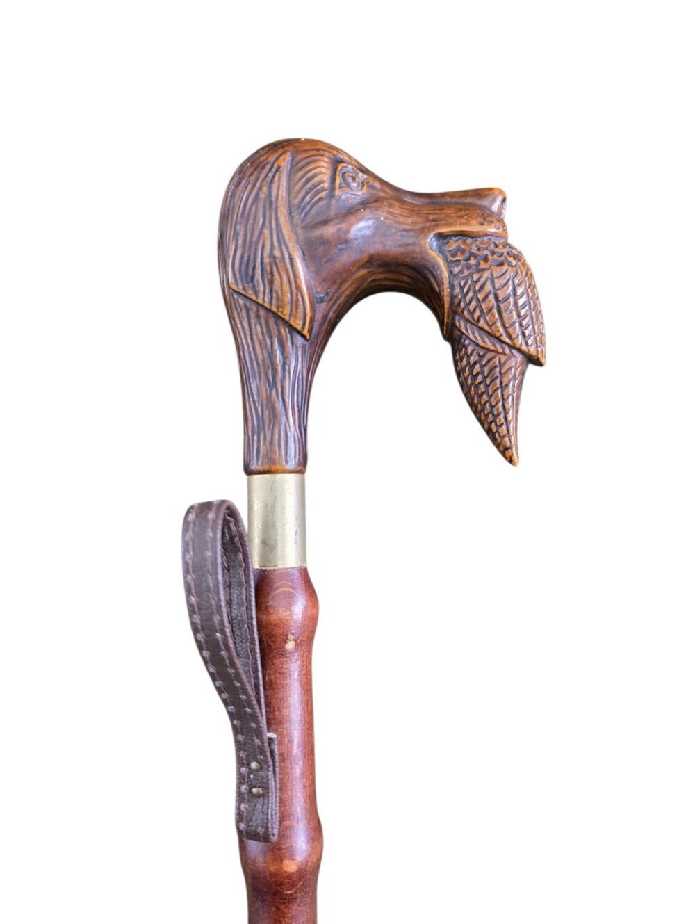 Vintage Italian Hand-Carved Hunting Dog Shoehorn with Game Bird – Horn & Wood – - Picture 2 of 12